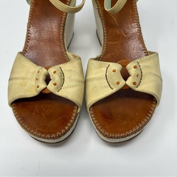 Henri Cuir for Barney’s New York Vintage leather platform ankle strap sandals - Picture 8 of 11